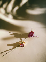 I am Grounded - Emerald cut Amethyst/Smokey Quartz 18K