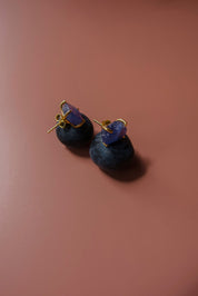 Violet Earrings - Raw Tanzanite 18K Gold Vermeil or Sterling Silver 925