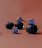 Violet Raw Tanzanite Set - 18K Gold Vermeil or Sterling Silver 925