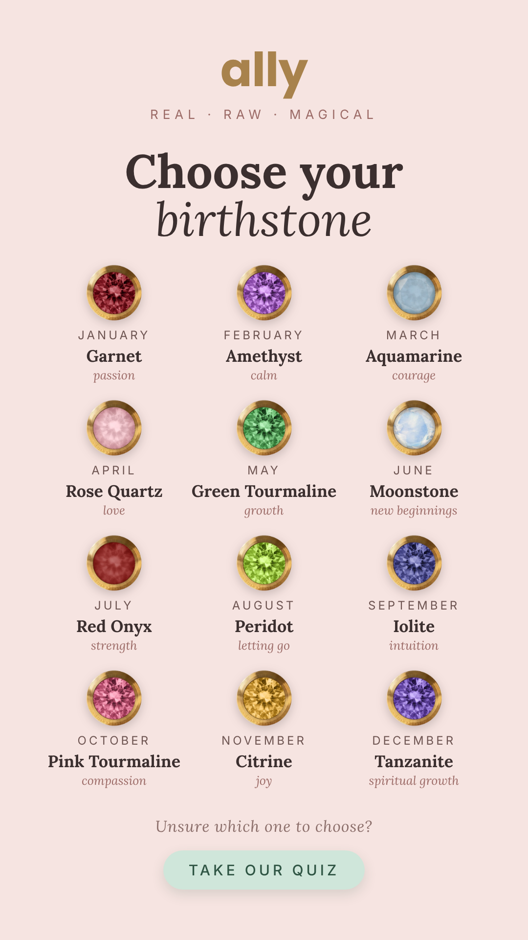 Birthstone Studs - your (intention) stone