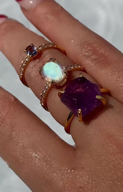 UTOPIA - Raw Amethyst Ring 18K